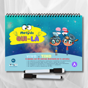 “Metodo Qui-Là” – esercizi innovativi per allenare il cervello + 2 pennarelli cancellabili